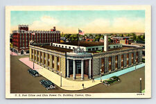 Postcard Canton OH Ohio US Post Office & Ohio Power Co Building picture