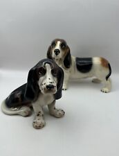 Basset Hound Dog Ornaments Vintage Ceramic Coopercraft Made in England picture