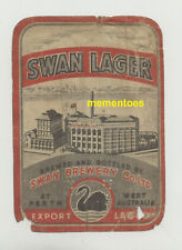 Swan Brewery Perth Australia Pictorial Beer Label c1930's picture