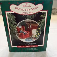 Hallmark Keepsake Ornament 1988 Waiting For Santa Collectors Plate 2nd in series picture
