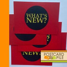 Unused Postcards, Set Of 5, Yellow What’s New? On Blue Circle Greeting Lot picture