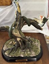 Cobra Snake Around A Tree Figurine Resin 10” x  10” Beautiful Detail New picture