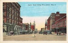 Capitol Street Looking West Jackson Mississippi MS Old Cars c1920 Postcard picture
