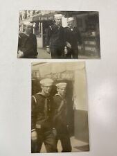 Vintage Handsome WWII SAILORS & Hotdogs Real Photo Postcard Gay Interest Lot 2 picture