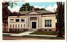 Postcard Old Vintage Card Public Library Greenwich Conn.Connecticut picture