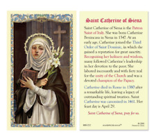 Laminated St. Catherine of Siena Holy Prayer Card Catholic picture