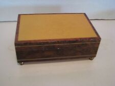 WOODEN MUSIC BOX SORRENTO ITALY  REUGE SUNRISE SUNSET 6 X 4 IN DOESNT PLAY RIGHT picture