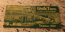 Circle ‘S’ Motel & Hall’s Restaurant Tucumcari New Mexico Matchcover 50s-60s picture
