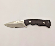 Ozark Trail Fixed Blade Combination Drop Point Black Handle Knife picture