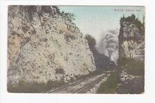 Rock Cut Dubuque Iowa Railroad Tracks Train Blowing Steam Divided Back Postcard picture
