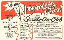 Postcard 1960s Missouri St Louis Seventy One Club Woody Woodbury 22-13085 picture