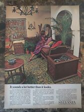 Sylvania Garrard Custom II Turntable Console Vintage Print Ad 1970 GT&E  picture