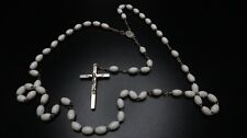 Vintage White Bead Silver Rosary picture