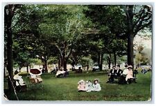 1911 City Park Family Baby Crib People Kid Ludington Michigan MI Posted Postcard picture
