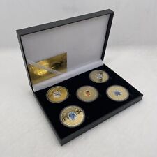 5pcs Digital monster Anime gold plated coin in box manga cartoon collectibles picture