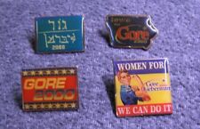 4 Al Gore Joe Lieberman 2000 Political Lapel Pins Lot Hebrew Iowa Rosie picture