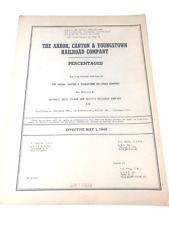 1949 A.C&Y.RR. The Akron Canton & Youngstown Railroad Company Percentages picture