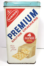 Vintage Nabisco Premium Saltine Cracker Tin Canister 1969 14 oz. picture