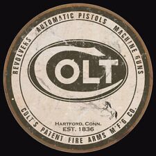 Colt Fire Arms Round Logo Tin Metal Aluminum Sign Man Cave Garage Decor 11.75