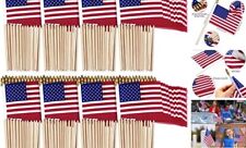 100 Packs Small American Flags on Sticks 4 x 6 Inches Small Handheld US Flags  picture