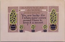Vintage 1910s Art Deco HAPPY BIRTHDAY Postcard 