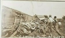 Postcard Real Photo Railroad Train Wreck Morrill Kansas 1909 picture