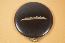 Vintage Kenneth Jay Lane Compact Black and Brass Ship Ocean Liner picture