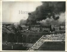 1960 Press Photo Dansk Industri Syndikat Plant Burning After Resistance Sabotage picture