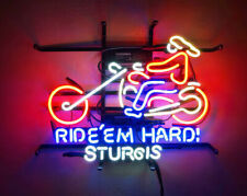 Ride Em Hard Sturgis Motorcycle Garage Neon Light Sign Lamp Wall Decor 20