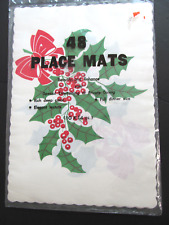 Vtg Disposable Placemats Textured Paper Holiday Dining Christmas Sealed 48 C3 picture