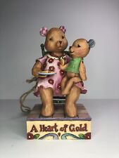 2007 Jim Shore You have A Heart of Gold Bears w Necklace, Orig Tag Enesco & Box picture