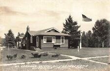 NW Onekama Manistee MI RPPC c.1940s OLD GLORY FLYING Dr. Bernards Family Cottage picture