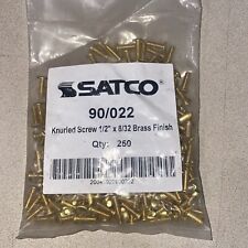 SATCO PRODUCTS 90/022 Steel Knurled Head Thumb Screw, 8/32 Brass, 1/2