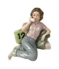 Vintage Heartline PreTeen Girl On Telephone Figurine 12th Birthday pink decor picture