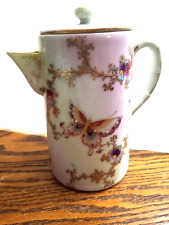 VINTAGE ASIAN TEAPOT BUTTERFLY WITH GOLD ACCENTS picture