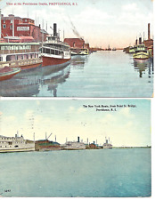 Two (2) PROVIDENCE, R.I. WATERFRONT POSTCARDS 1907 & 1912 POSTED picture