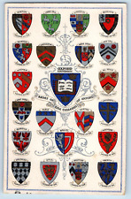 Oxford England Postcard Arms of the Colleges of Oxford University c1920's picture