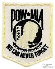 POW-MIA PATCH VIETNAM WAR embroidered iron-on WHITE PRISONER OF WAR US MILITARY picture