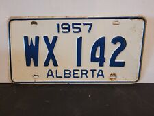1957 Alberta License Plate Tag Original. picture