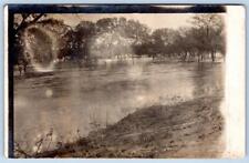 1913 RPPC CLINTON OHIO POSTMARK FLOOD SCENE TAKEN FROM BRIDGE*TO STRAFFORD MO picture