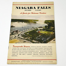 1930's 1940's Niagara Falls A Guide To Welcome Visitors Map Canada USA Brochure picture