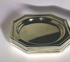 Godinger Silver Coaster Art Co Set/6 Silver dish Plate Coasters Octagon Shaped  picture