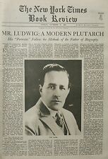 EMIL LUDWIG E M FORSTER HERZL STRUCK LAUNCELOT WITCH BEARDSLEY November 27 1927 picture