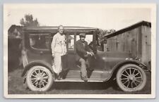 Vintage Photo Real Automobile Car Early Classic Model Man & Woman Pose picture