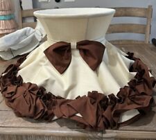 Stunning Large Vintage Ruffled Bow Fabric Lamp Shade picture