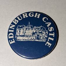 Vintage Edinburgh Castle Pin Pinback Button By Pilgrim Press Souvenir Blue White picture