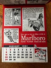 Marlboro Sports Calendar 1961 18x13 Complete No Writing Philip Morris VTG Boxing picture