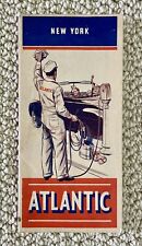 Vintage ATLANTIC Gas Oil Service Station Folding Road Map – NEW YORK 1940s picture