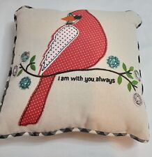 NEW, 11” x 11” Ivory Cardinal “I Am Always With You” Throw Pillow picture