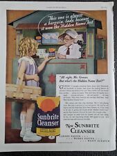 Vintage 1934 Large Magazine Ad Advertising Sunbrite Cleanser Little Boy Girl picture